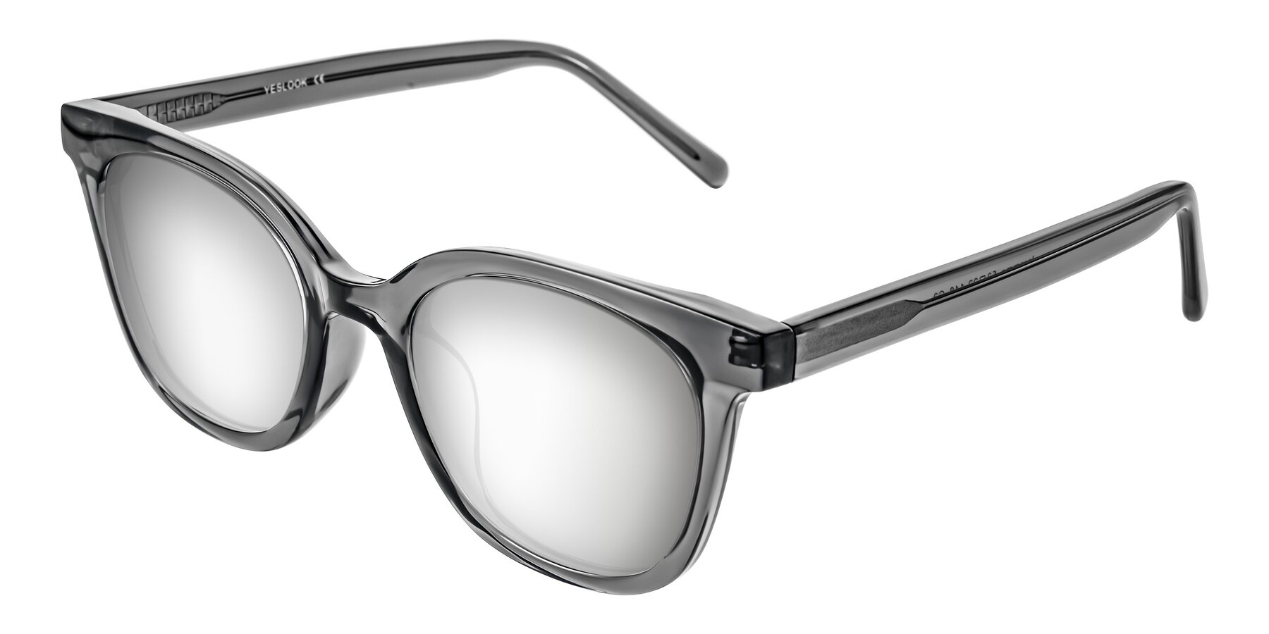 Angle of Jeromme in Translucent Gray with Silver Mirrored Lenses