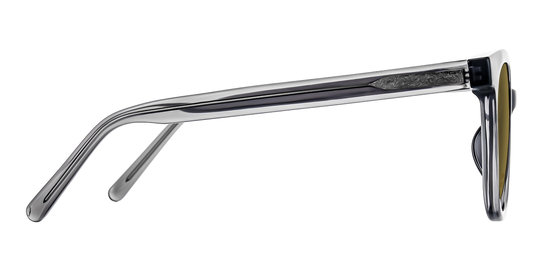 Side of Jeromme in Translucent Gray with Brown Polarized Lenses