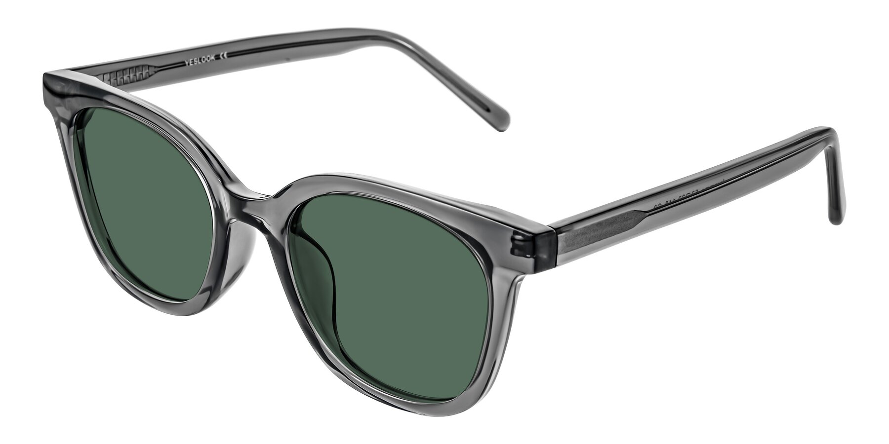 Angle of Jeromme in Translucent Gray with Green Polarized Lenses