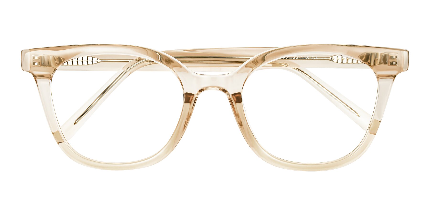 Folded Front of Jeromme in Champagne with Clear Eyeglass Lenses