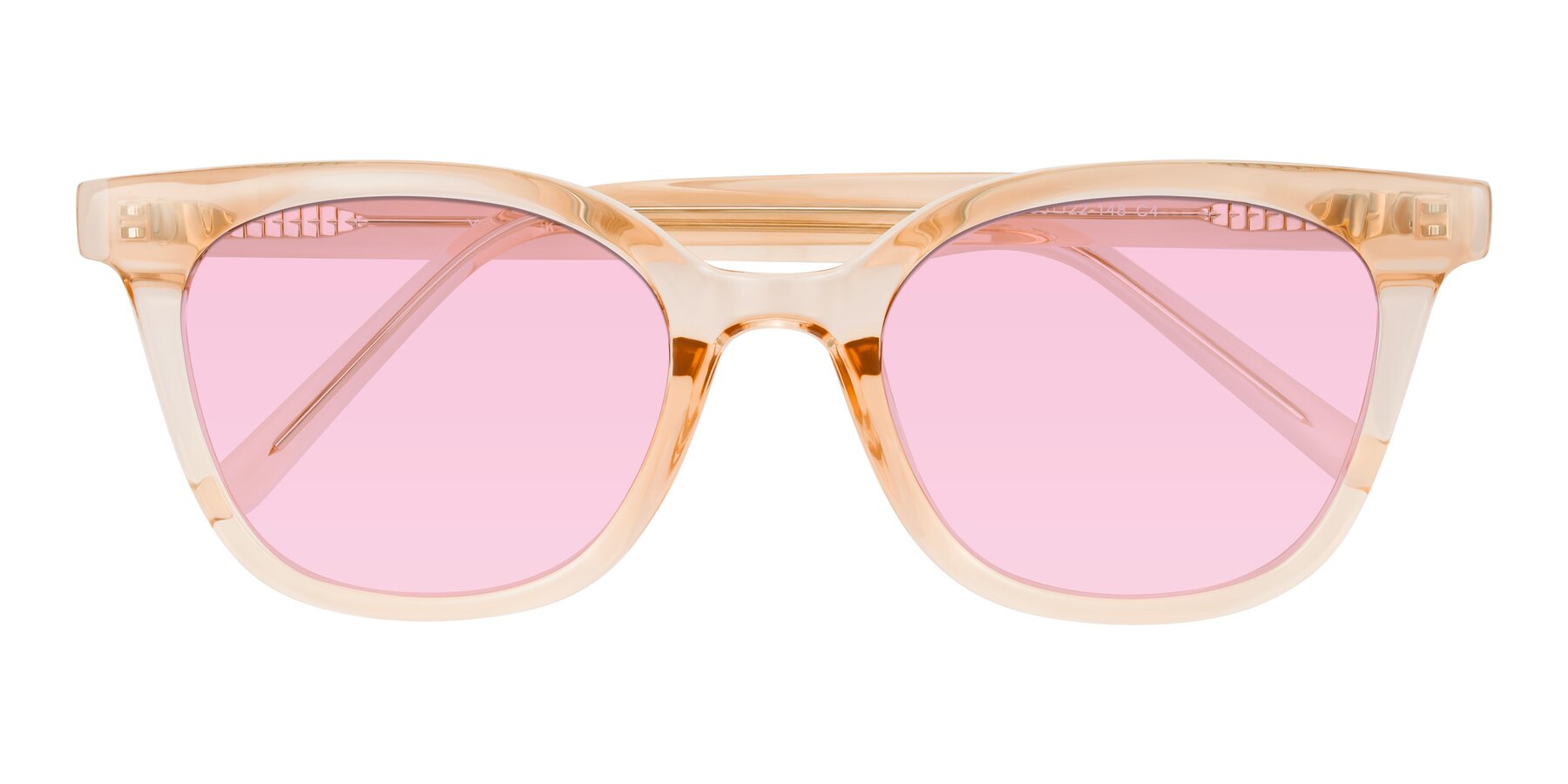 Folded Front of Jeromme in Champagne with Light Pink Tinted Lenses