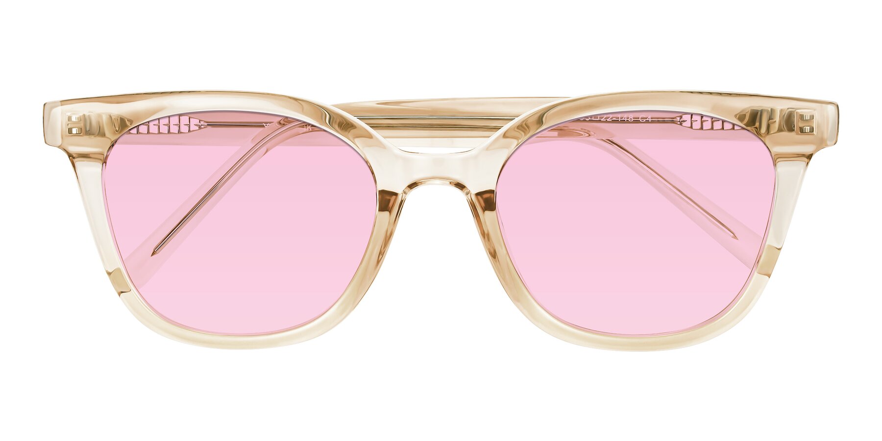 Folded Front of Jeromme in Champagne with Light Pink Tinted Lenses
