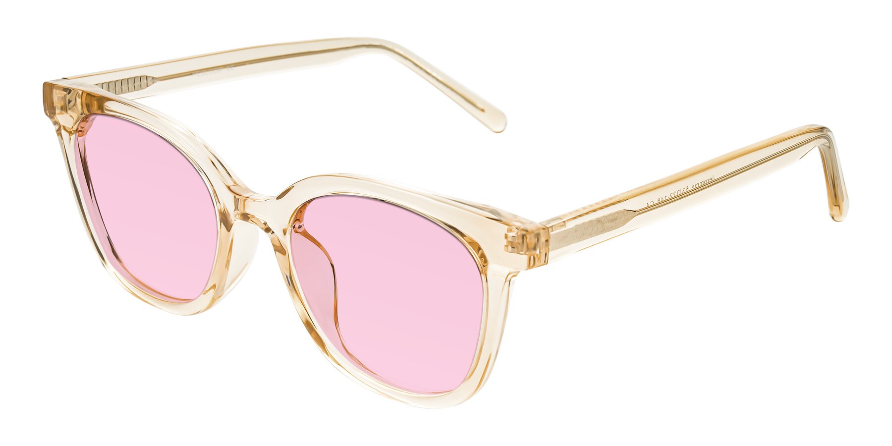 Angle of Jeromme in Champagne with Light Pink Tinted Lenses