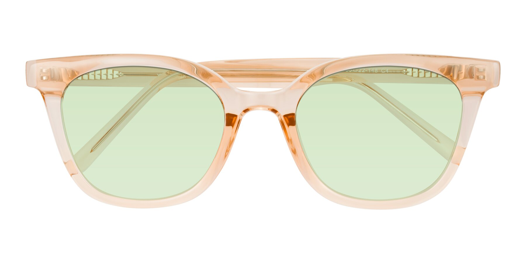Folded Front of Jeromme in Champagne with Light Green Tinted Lenses