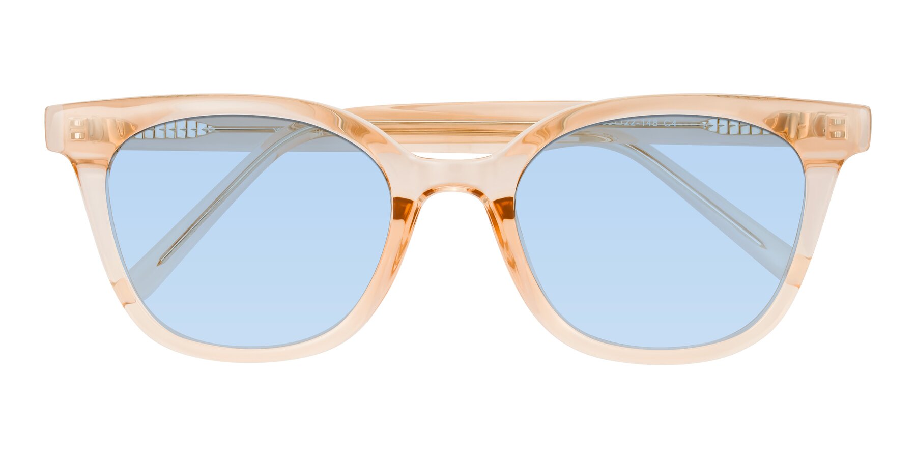 Folded Front of Jeromme in Champagne with Light Blue Tinted Lenses