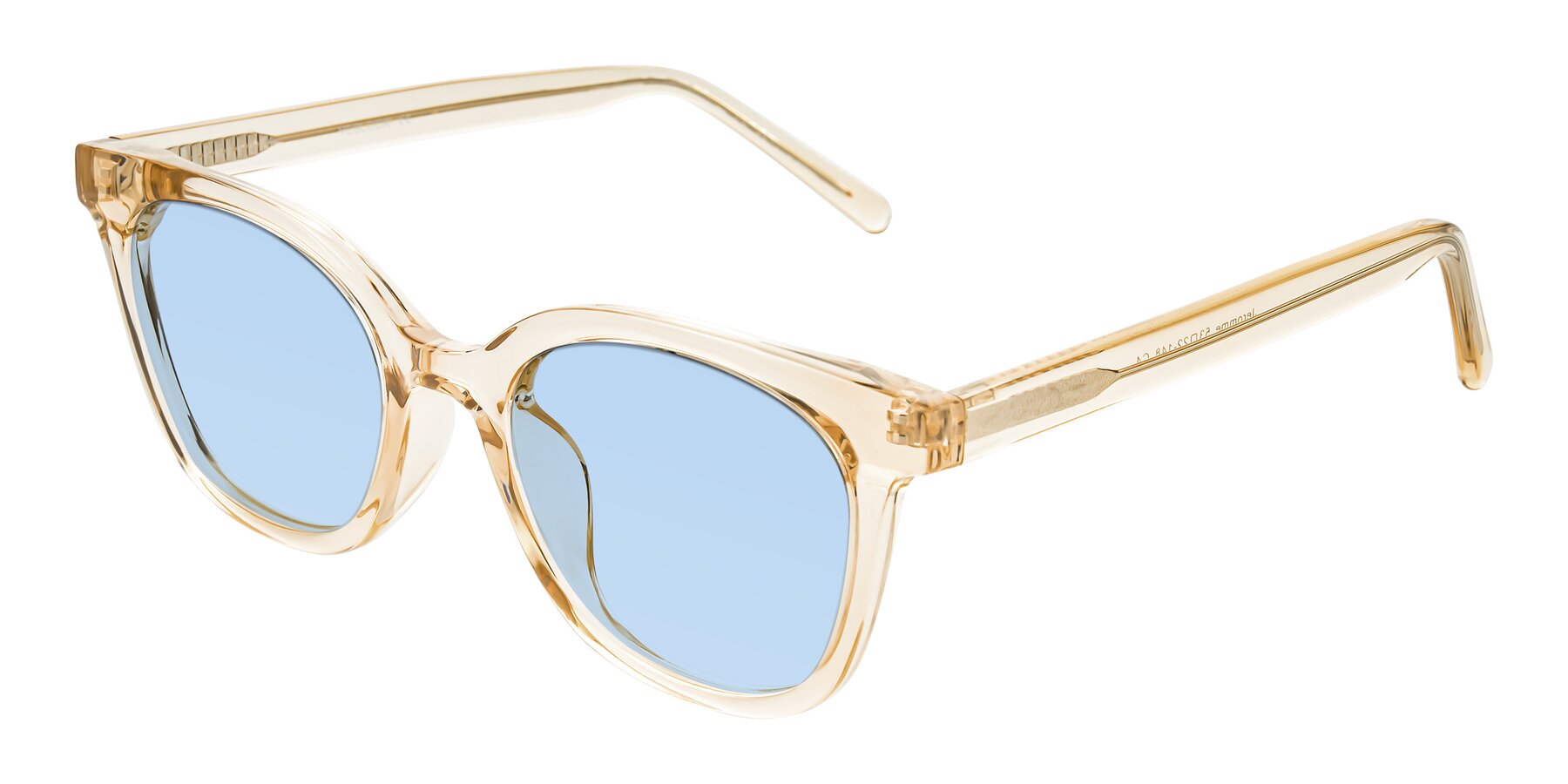 Angle of Jeromme in Champagne with Light Blue Tinted Lenses