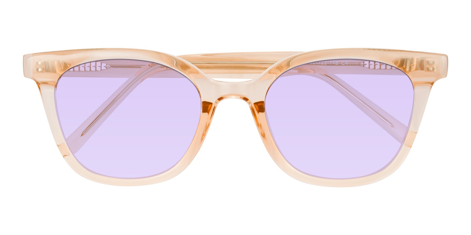 Folded Front of Jeromme in Champagne with Light Purple Tinted Lenses