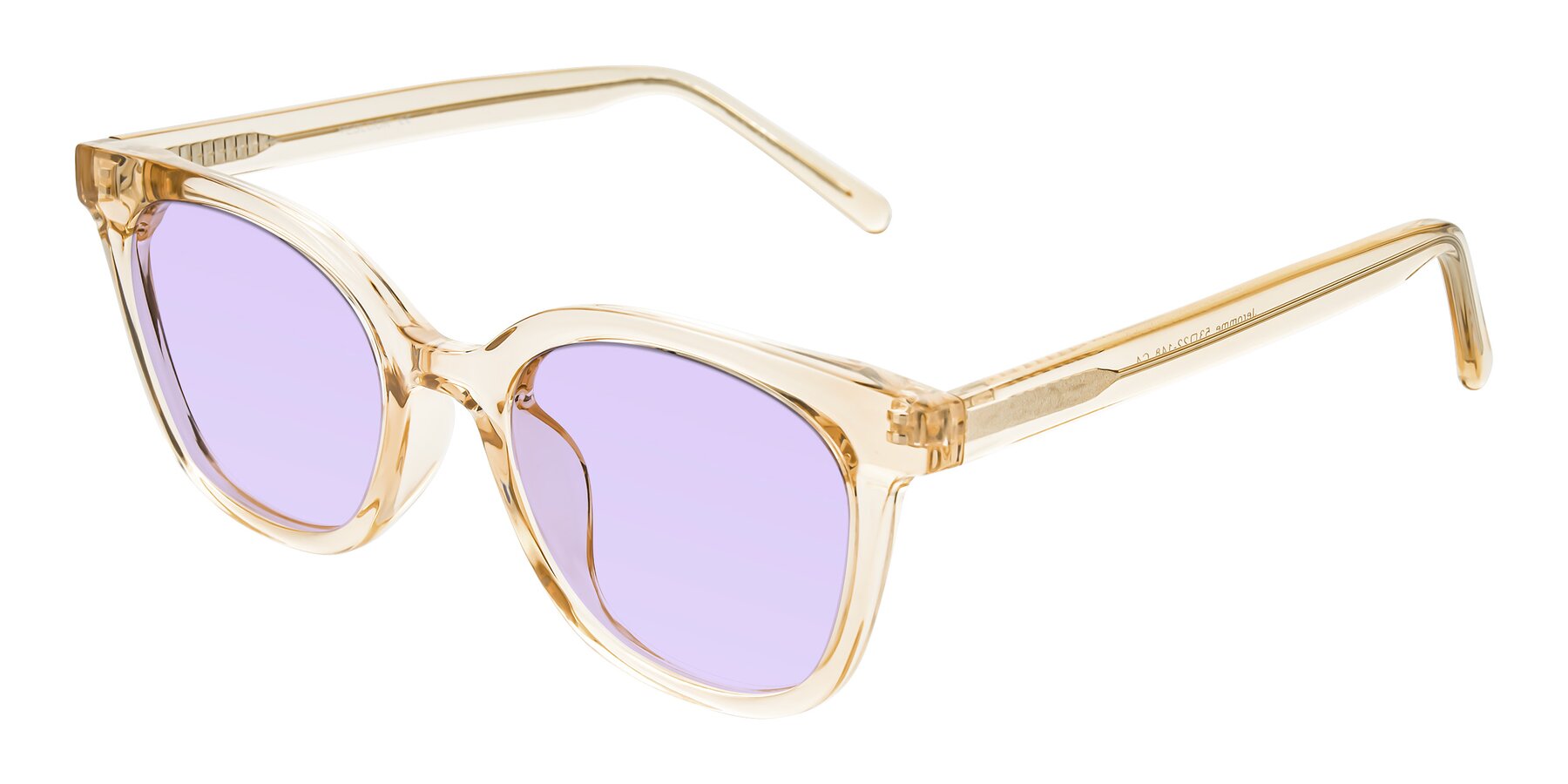 Angle of Jeromme in Champagne with Light Purple Tinted Lenses
