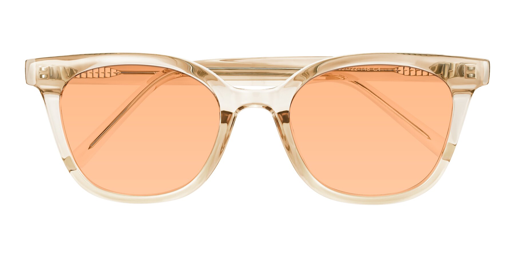 Folded Front of Jeromme in Champagne with Light Orange Tinted Lenses