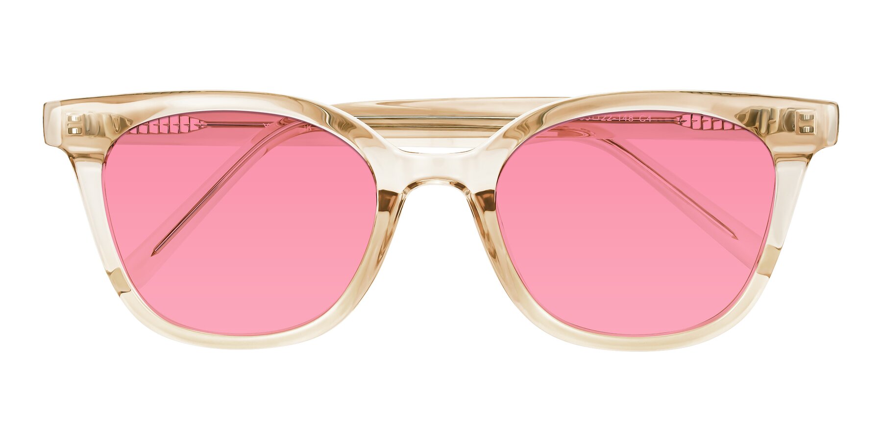 Folded Front of Jeromme in Champagne with Pink Tinted Lenses
