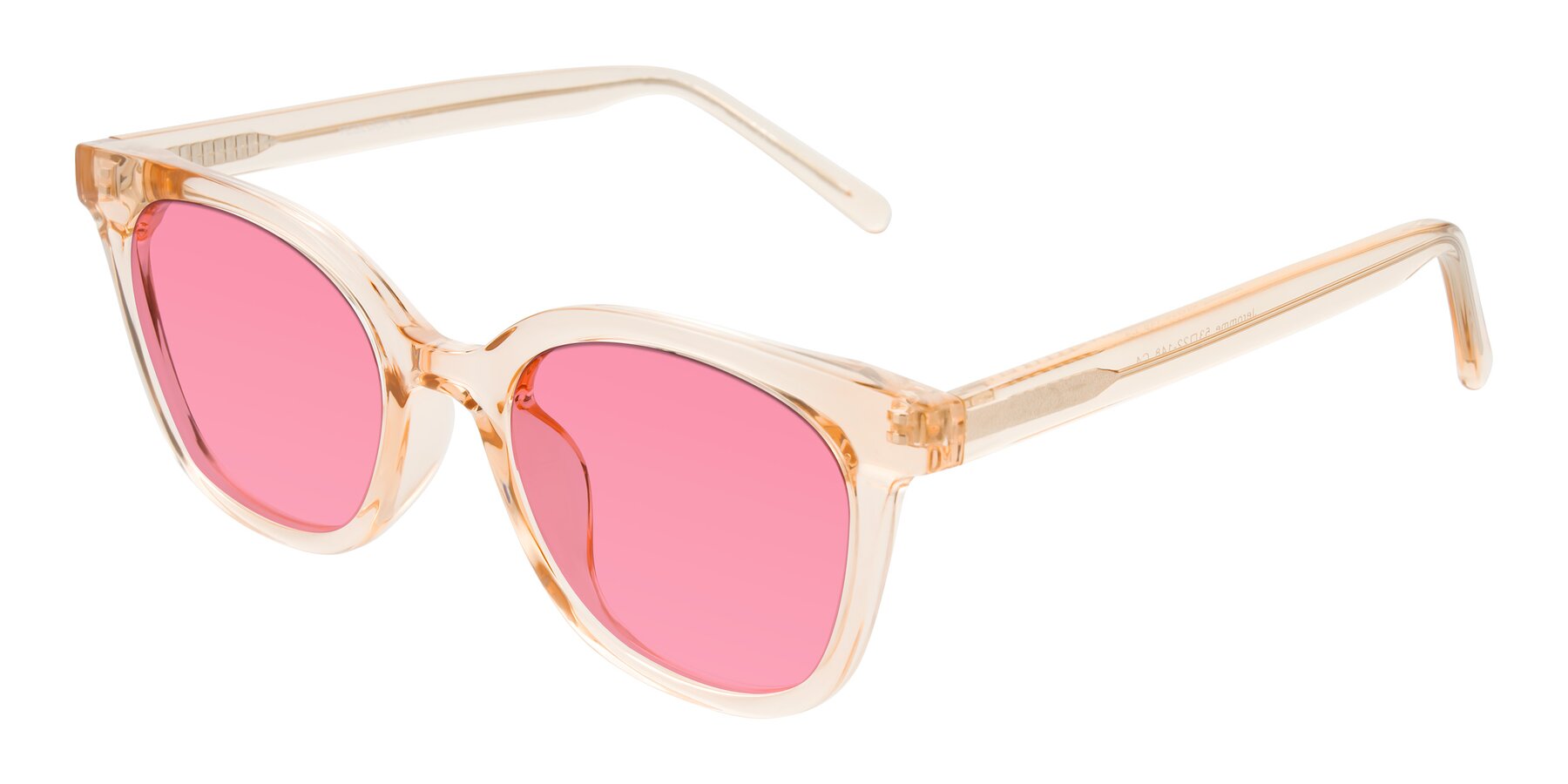 Angle of Jeromme in Champagne with Pink Tinted Lenses