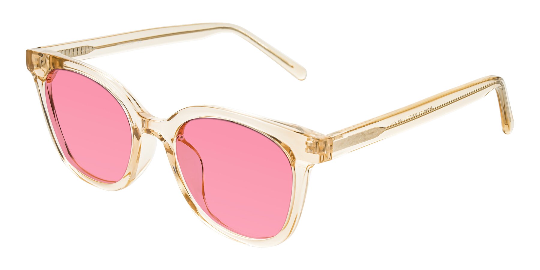 Angle of Jeromme in Champagne with Pink Tinted Lenses