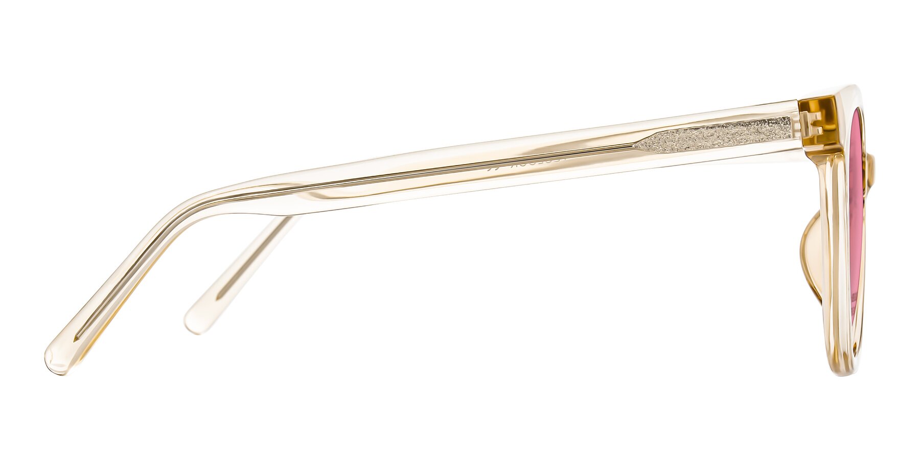 Side of Jeromme in Champagne with Pink Tinted Lenses