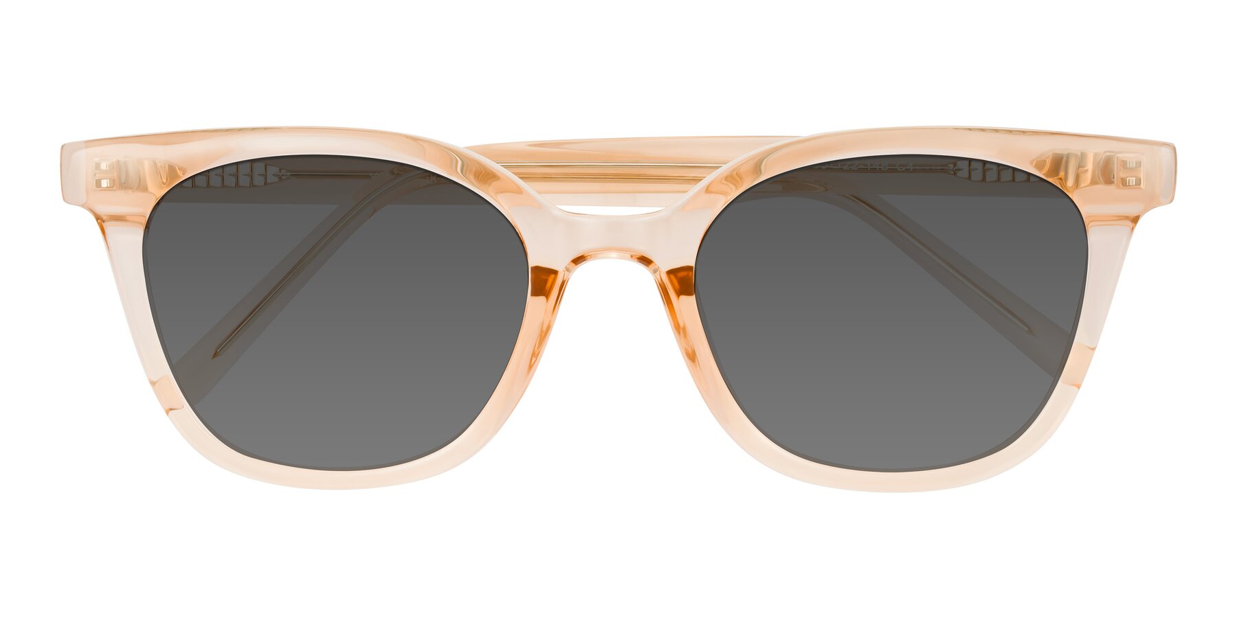 Folded Front of Jeromme in Champagne with Medium Gray Tinted Lenses