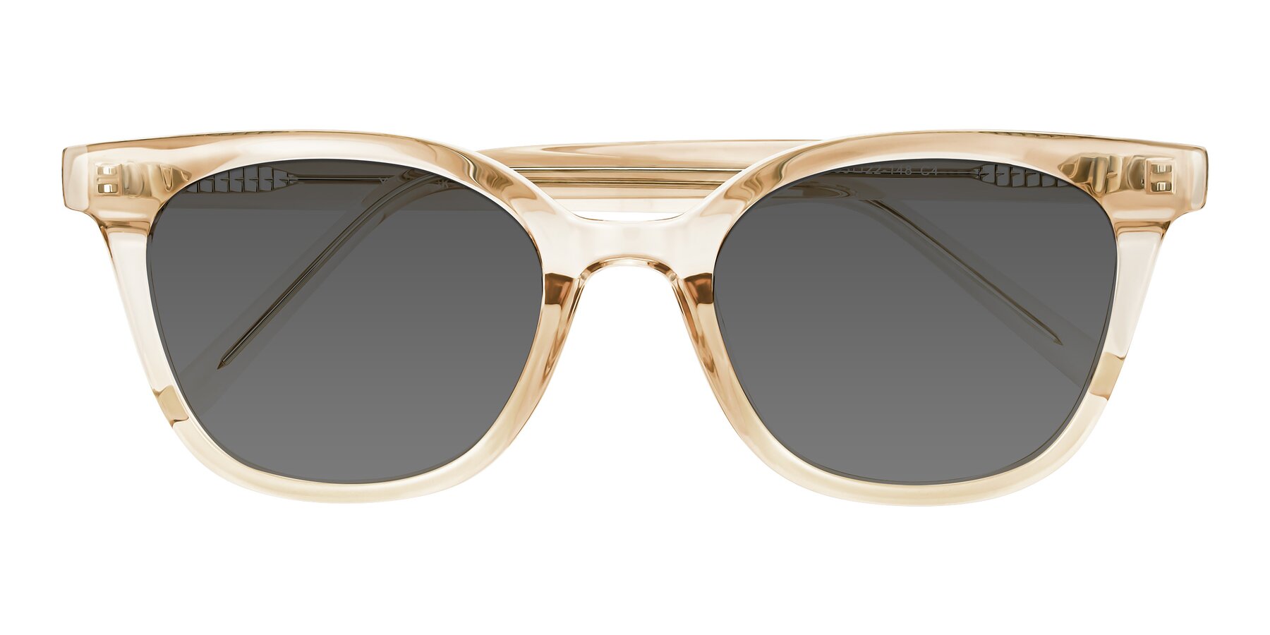 Folded Front of Jeromme in Champagne with Medium Gray Tinted Lenses