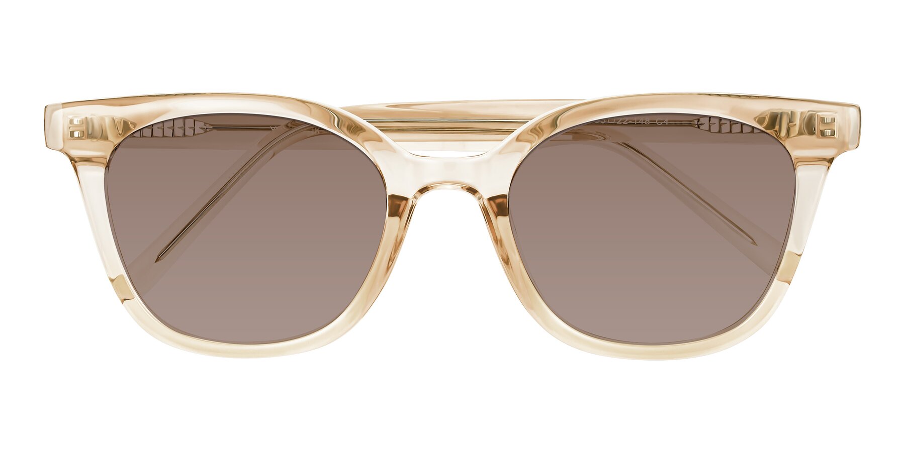Folded Front of Jeromme in Champagne with Medium Brown Tinted Lenses