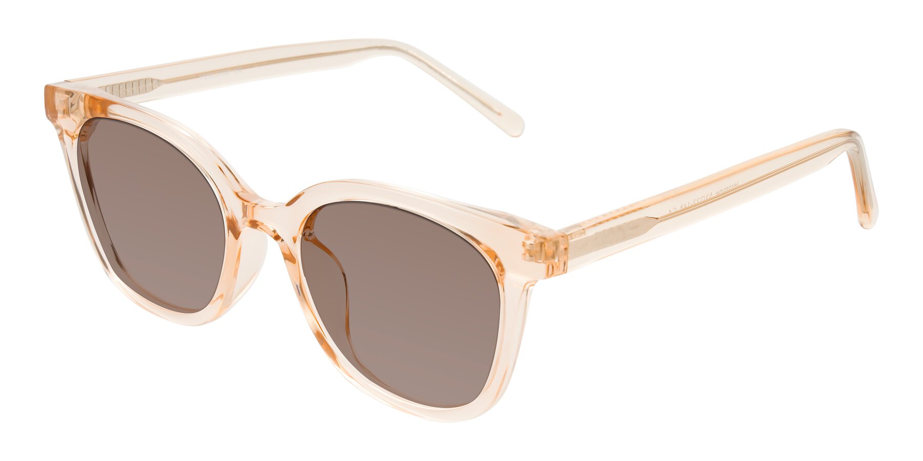 Angle of Jeromme in Champagne with Medium Brown Tinted Lenses