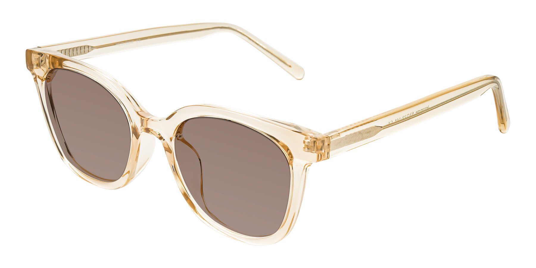 Angle of Jeromme in Champagne with Medium Brown Tinted Lenses