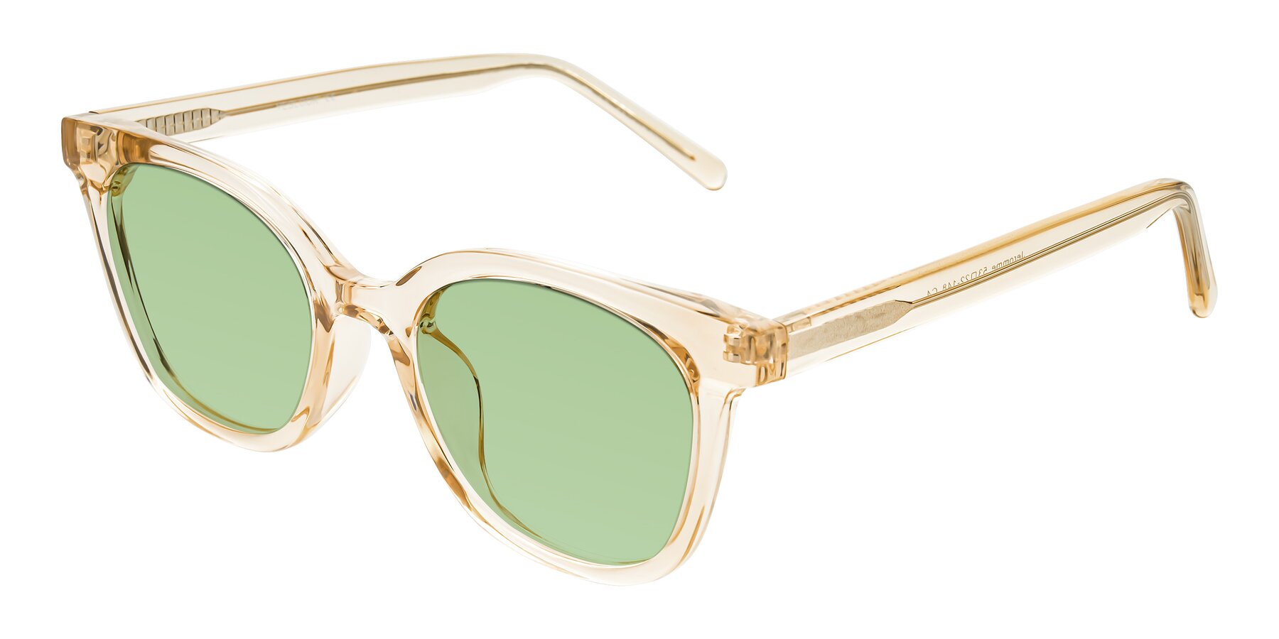 Angle of Jeromme in Champagne with Medium Green Tinted Lenses