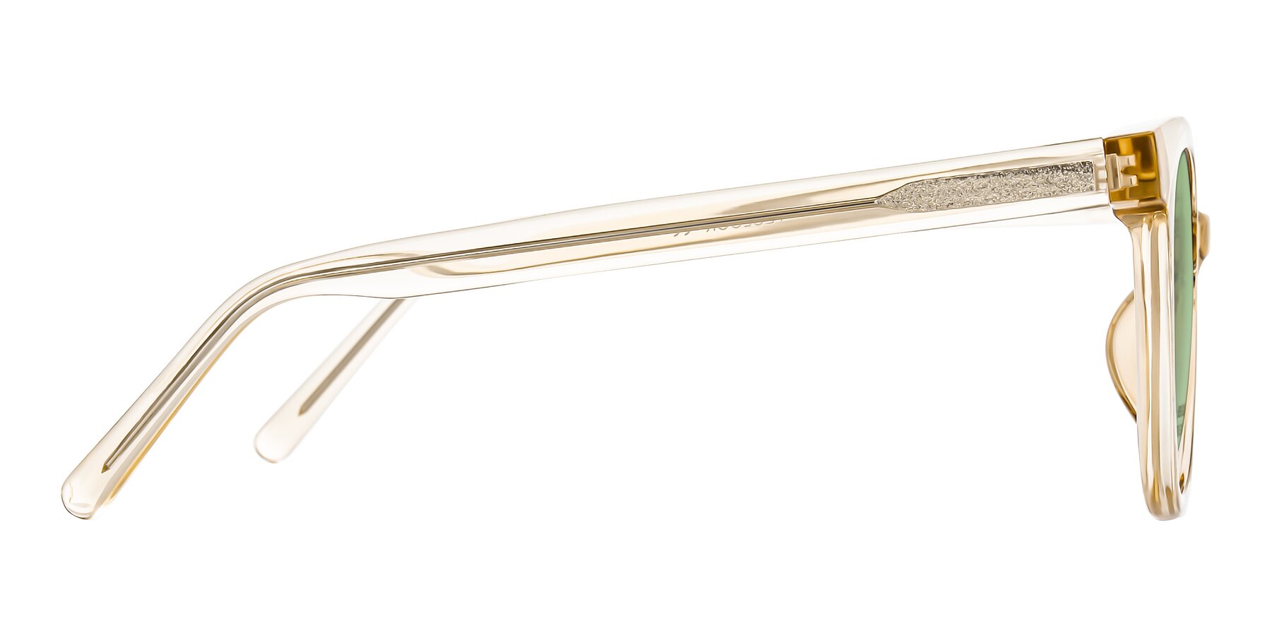 Side of Jeromme in Champagne with Medium Green Tinted Lenses