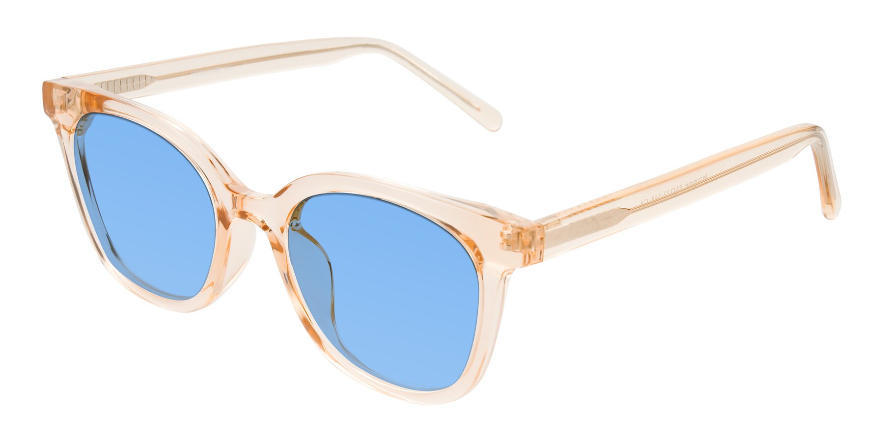 Angle of Jeromme in Champagne with Medium Blue Tinted Lenses