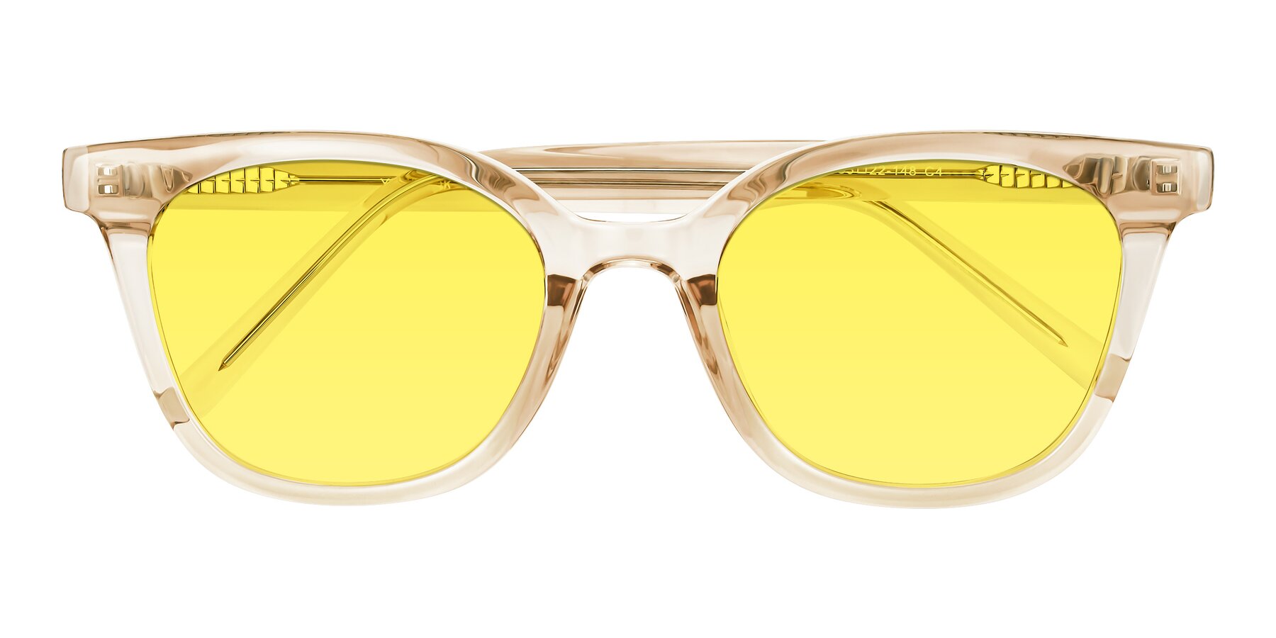 Folded Front of Jeromme in Champagne with Medium Yellow Tinted Lenses