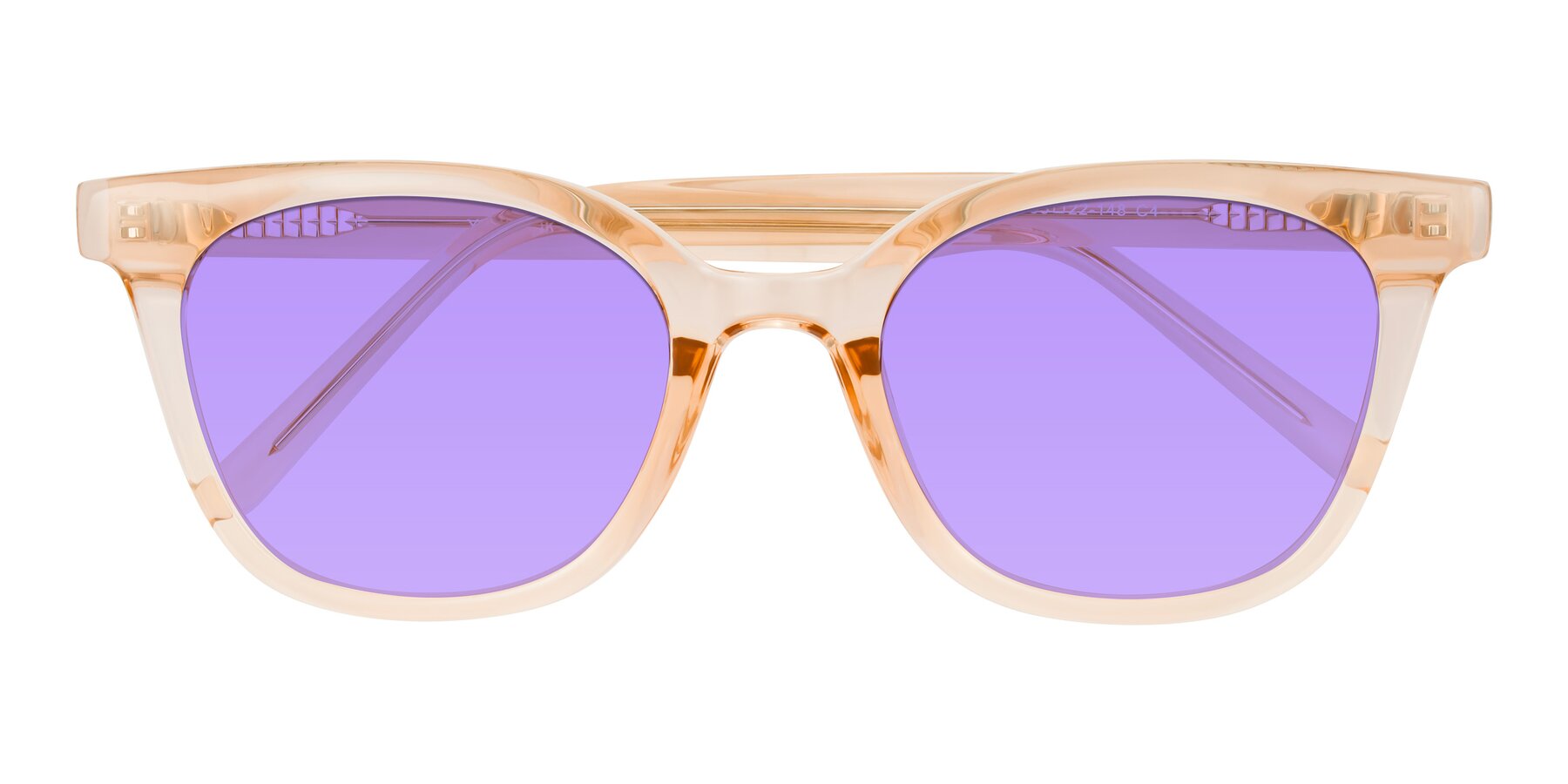 Folded Front of Jeromme in Champagne with Medium Purple Tinted Lenses