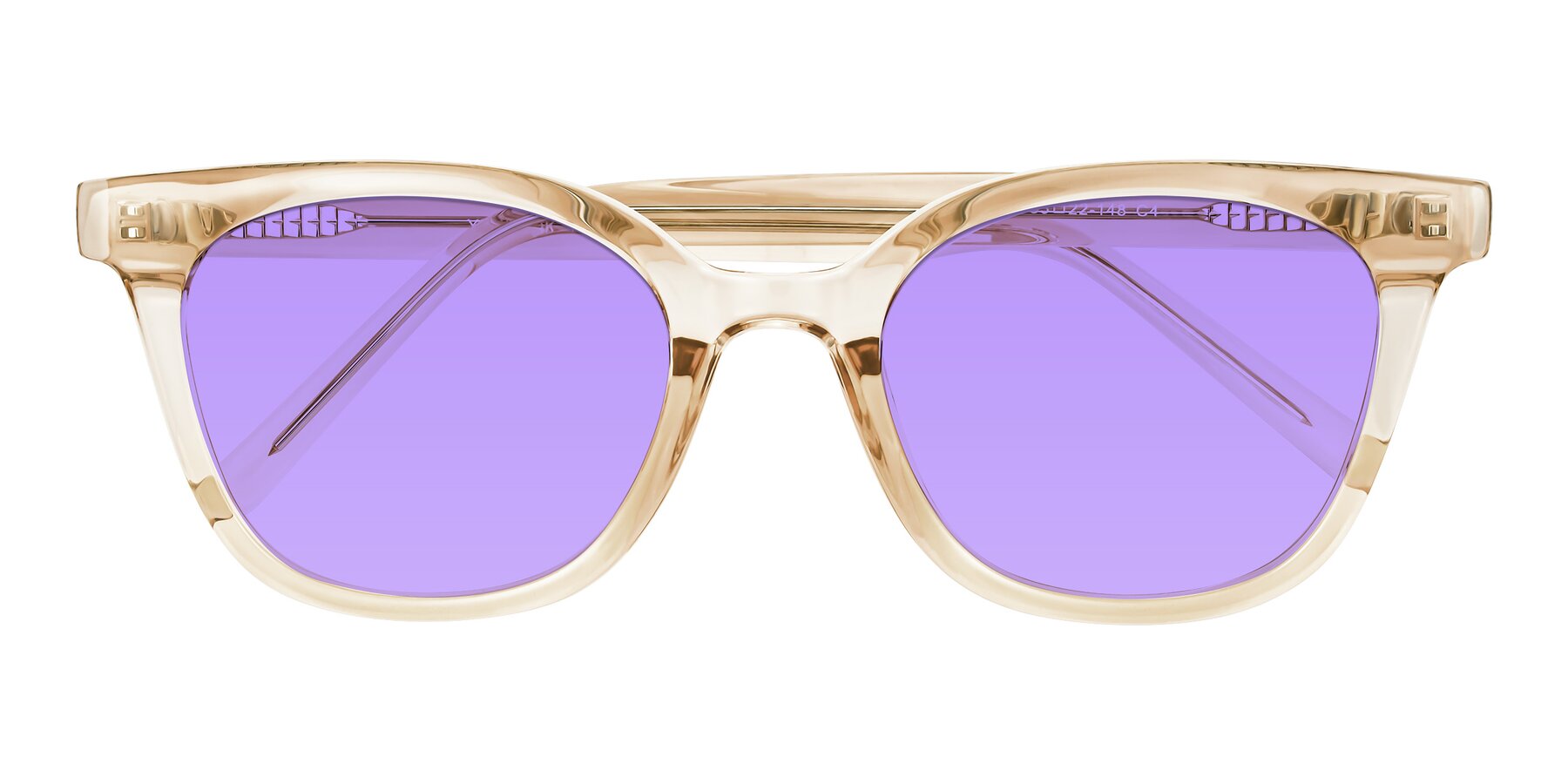 Folded Front of Jeromme in Champagne with Medium Purple Tinted Lenses