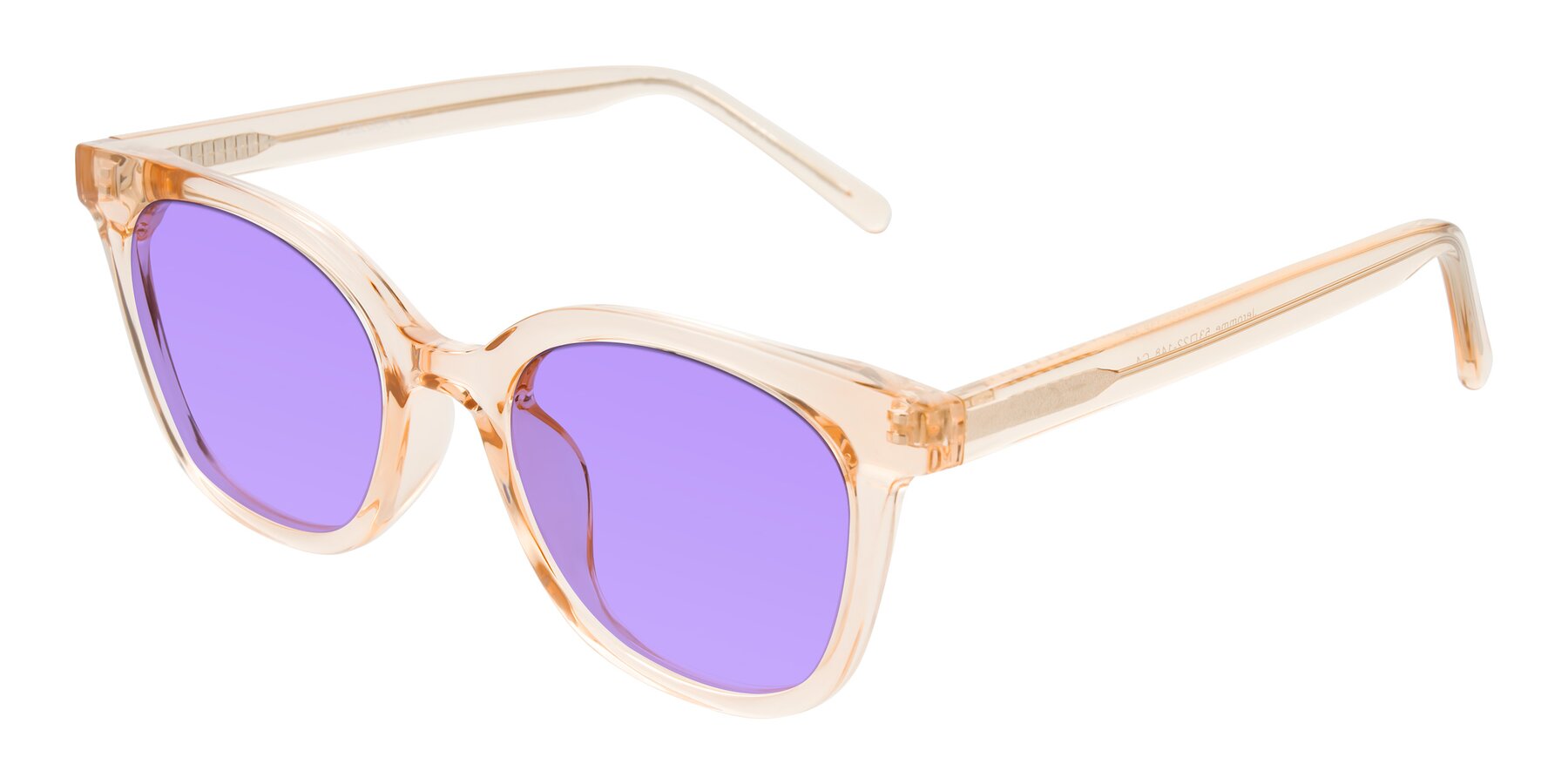Angle of Jeromme in Champagne with Medium Purple Tinted Lenses