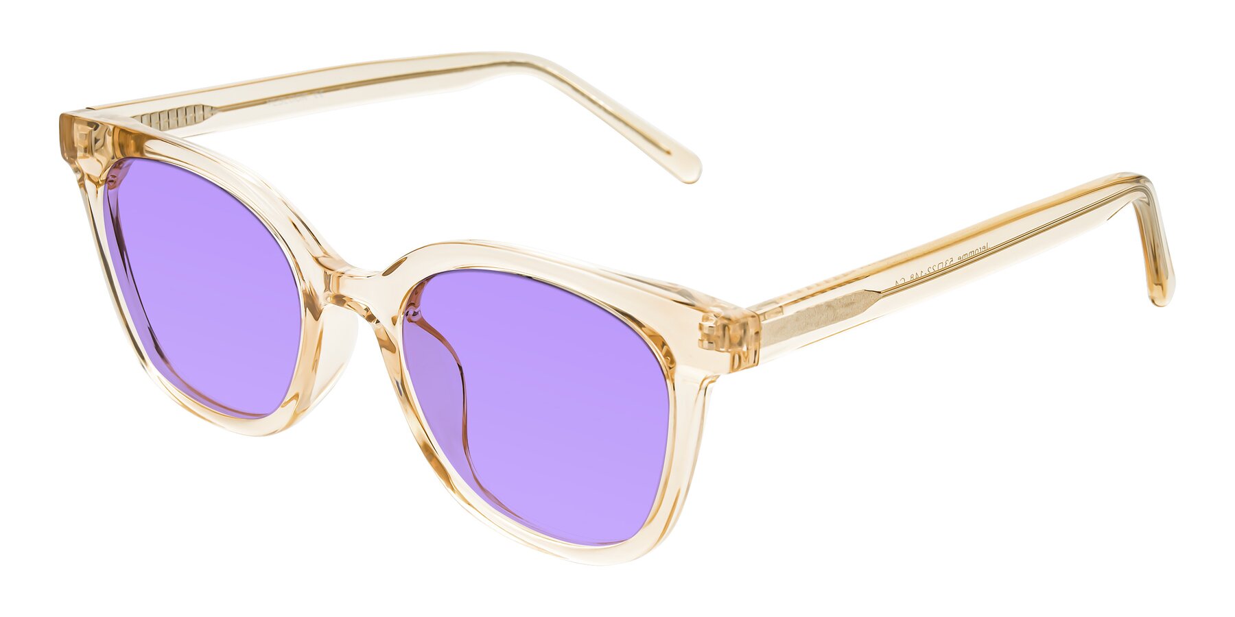 Angle of Jeromme in Champagne with Medium Purple Tinted Lenses