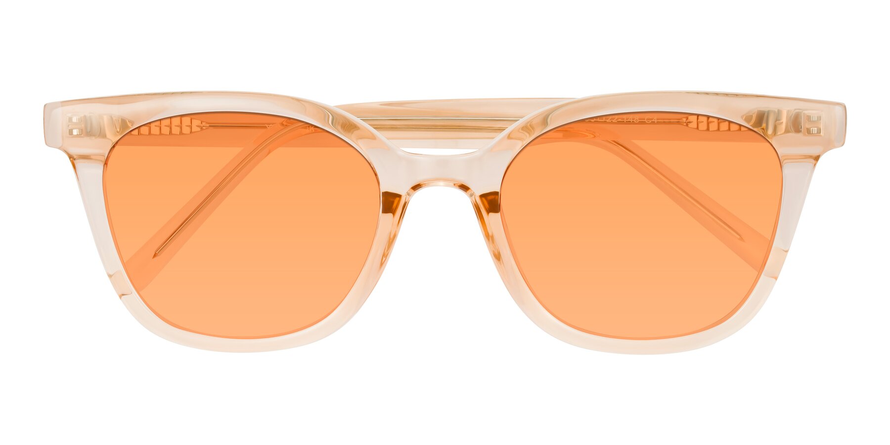 Folded Front of Jeromme in Champagne with Medium Orange Tinted Lenses