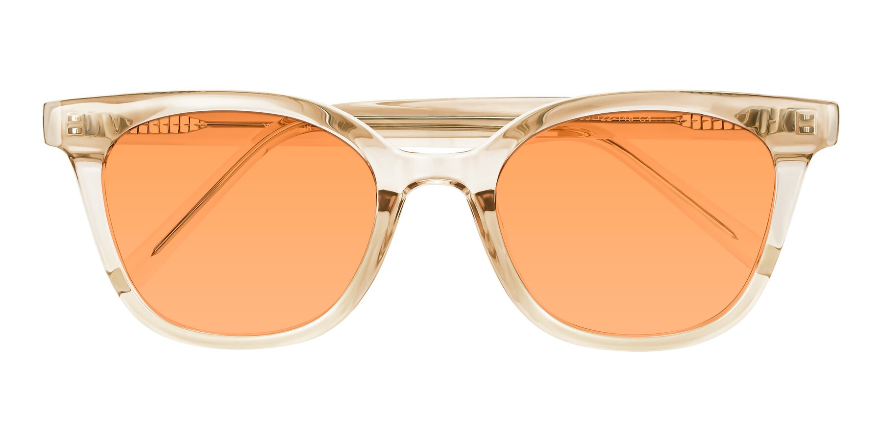 Folded Front of Jeromme in Champagne with Medium Orange Tinted Lenses