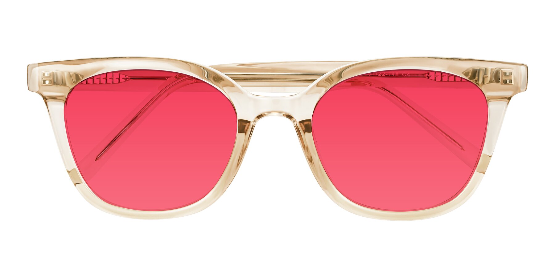 Folded Front of Jeromme in Champagne with Red Tinted Lenses