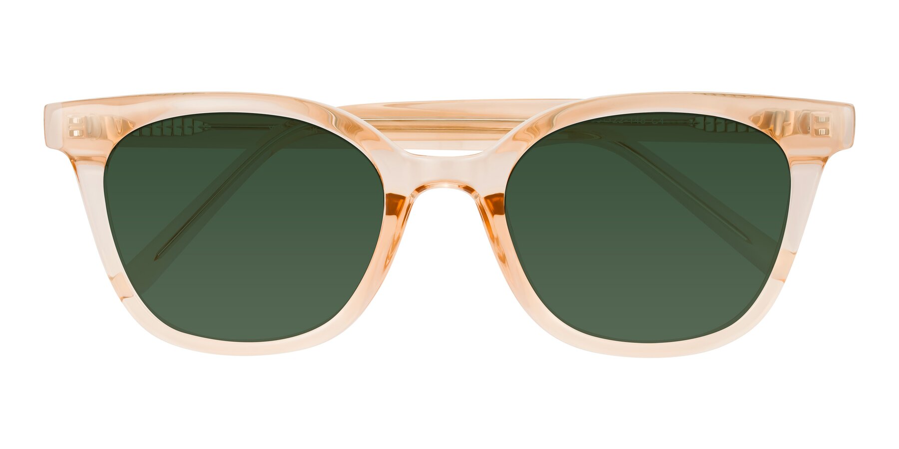 Folded Front of Jeromme in Champagne with Green Tinted Lenses