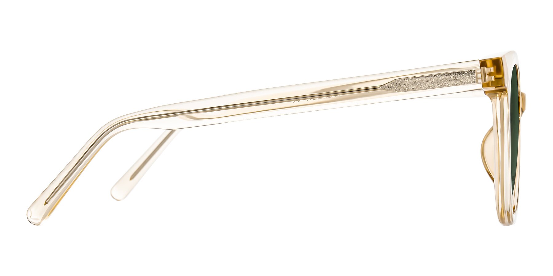 Side of Jeromme in Champagne with Green Tinted Lenses