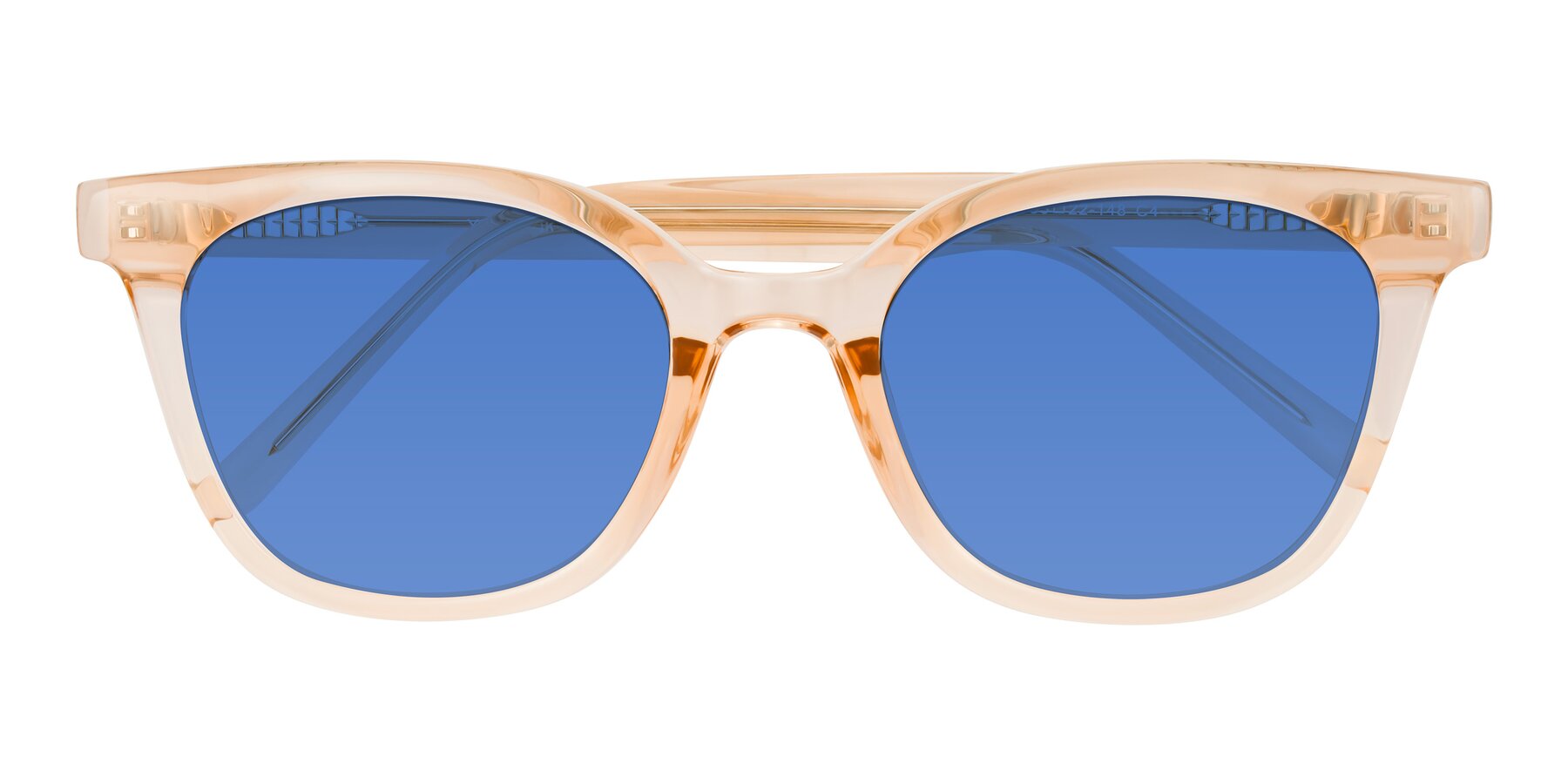Folded Front of Jeromme in Champagne with Blue Tinted Lenses