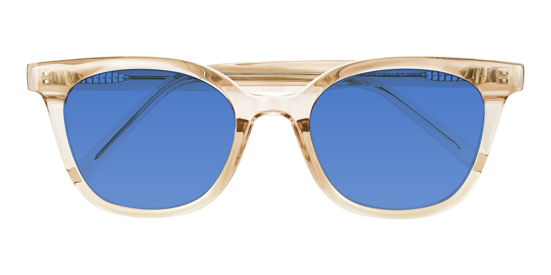 Folded Front of Jeromme in Champagne with Blue Tinted Lenses