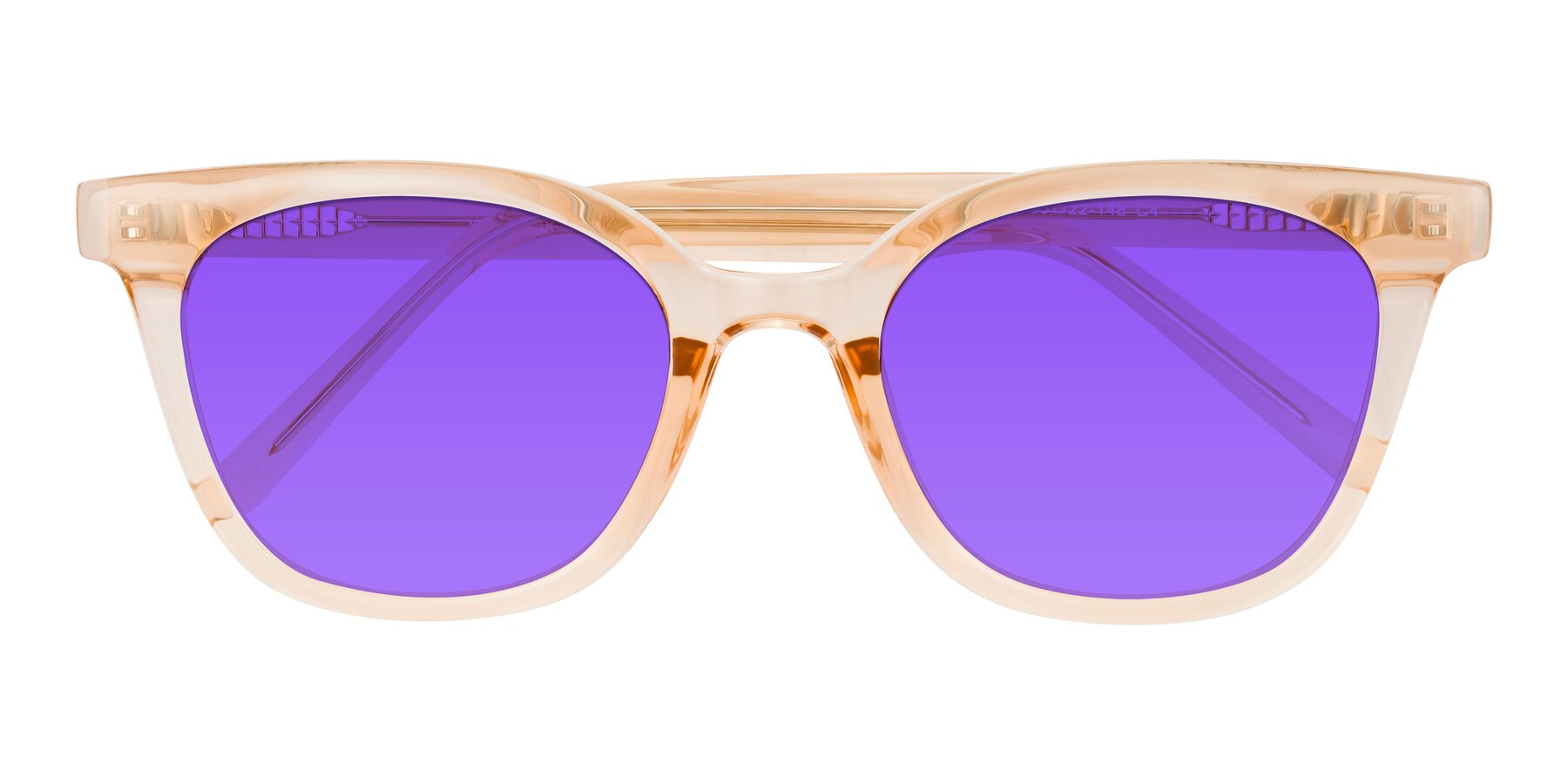 Folded Front of Jeromme in Champagne with Purple Tinted Lenses