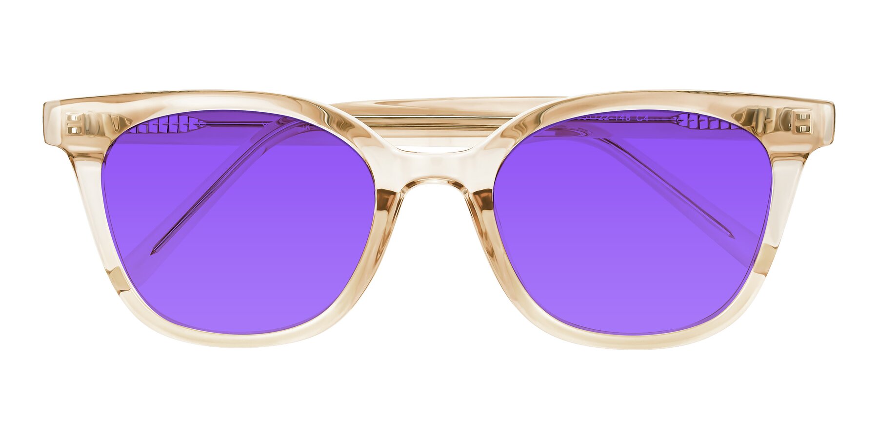 Folded Front of Jeromme in Champagne with Purple Tinted Lenses