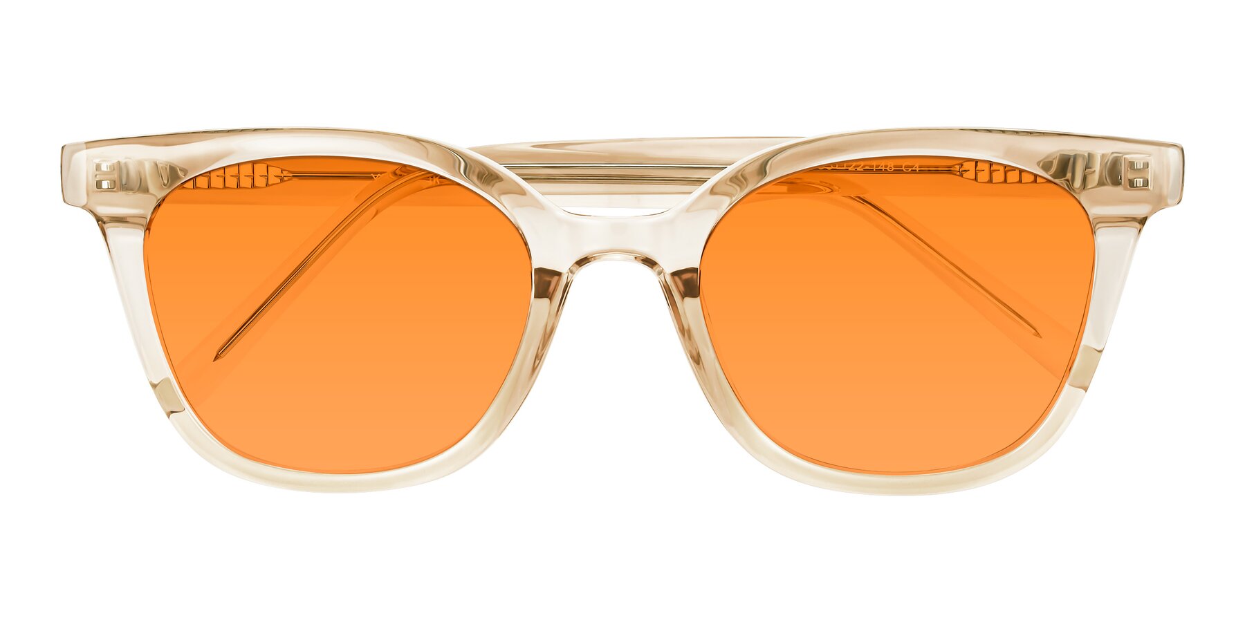 Folded Front of Jeromme in Champagne with Orange Tinted Lenses