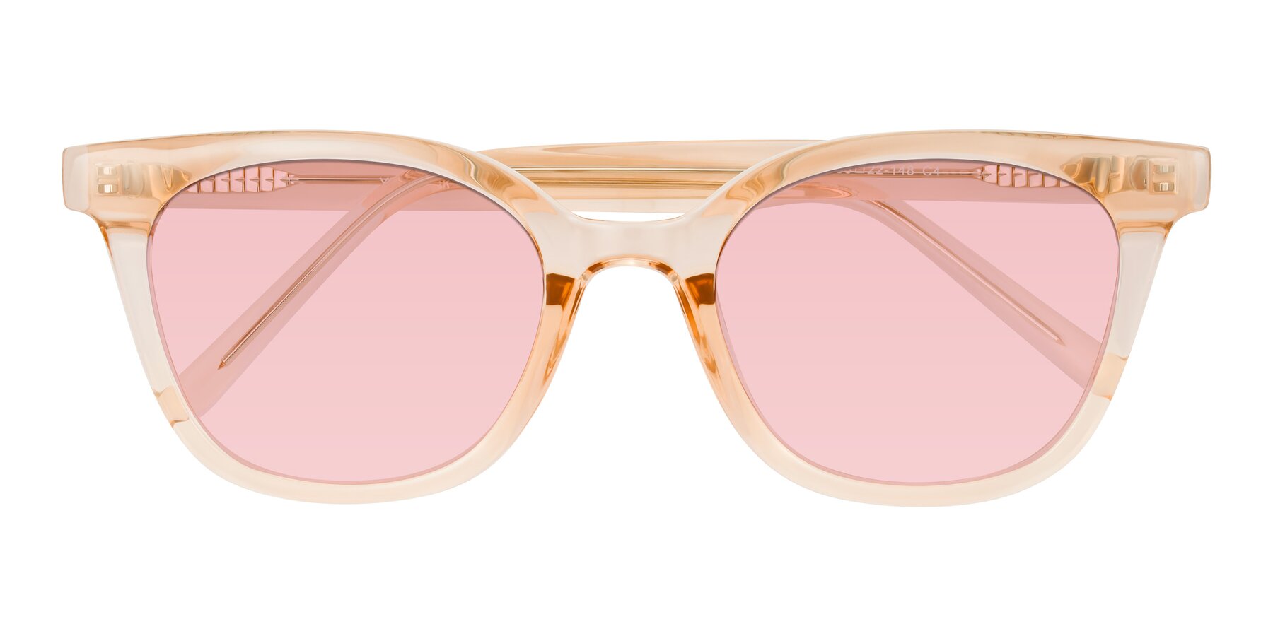 Folded Front of Jeromme in Champagne with Light Garnet Tinted Lenses