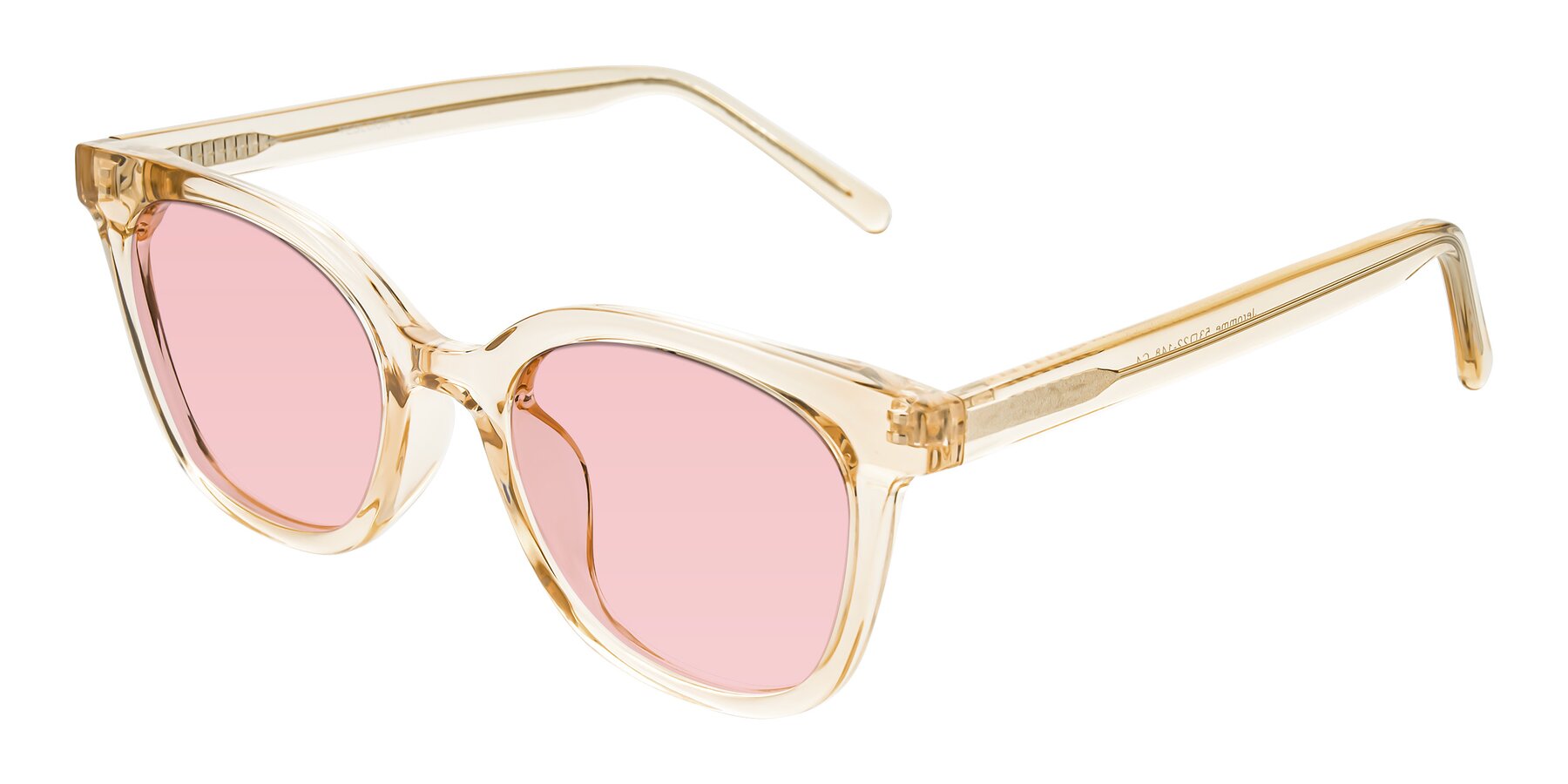 Angle of Jeromme in Champagne with Light Garnet Tinted Lenses