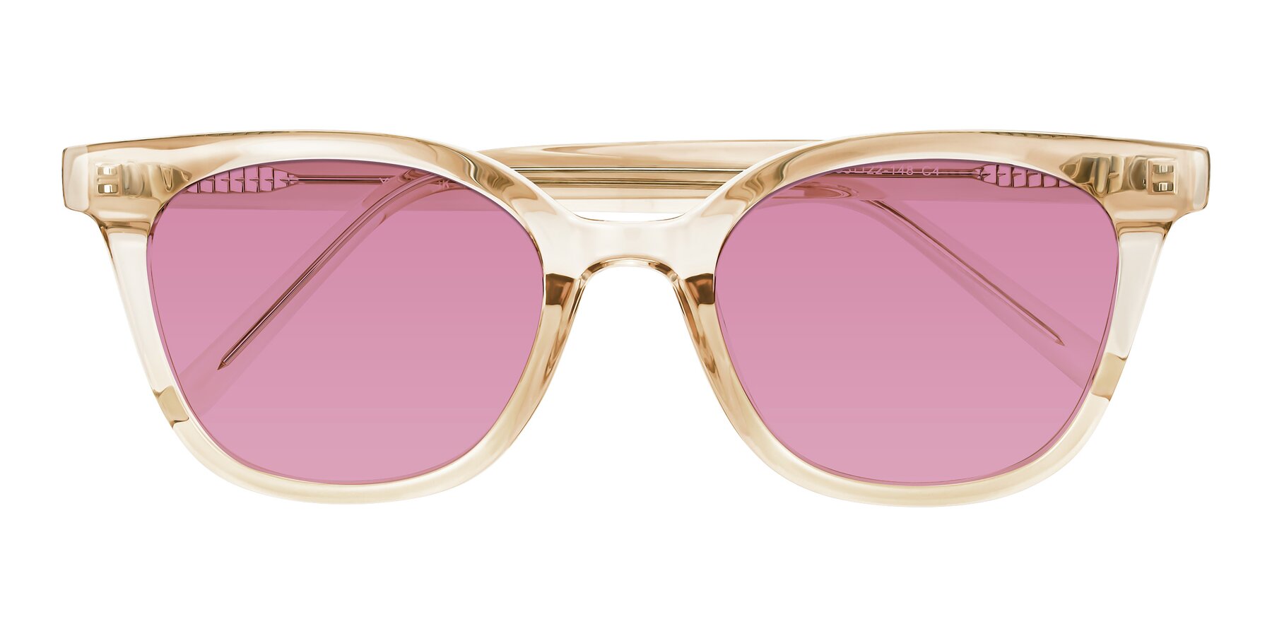 Folded Front of Jeromme in Champagne with Medium Wine Tinted Lenses