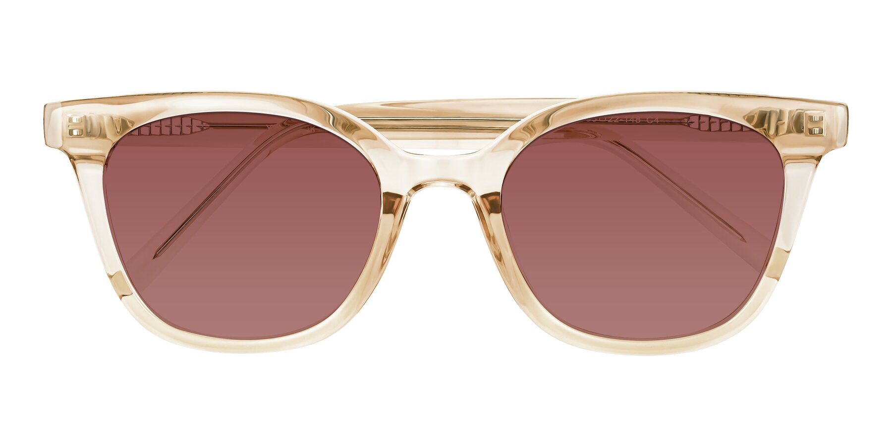 Folded Front of Jeromme in Champagne with Garnet Tinted Lenses