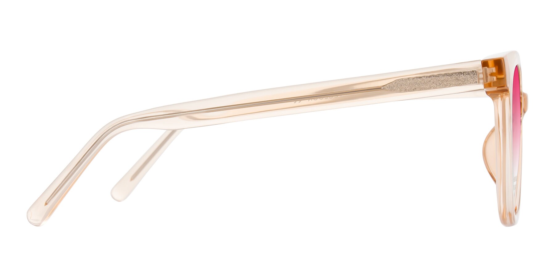 Side of Jeromme in Champagne with Pink Gradient Lenses