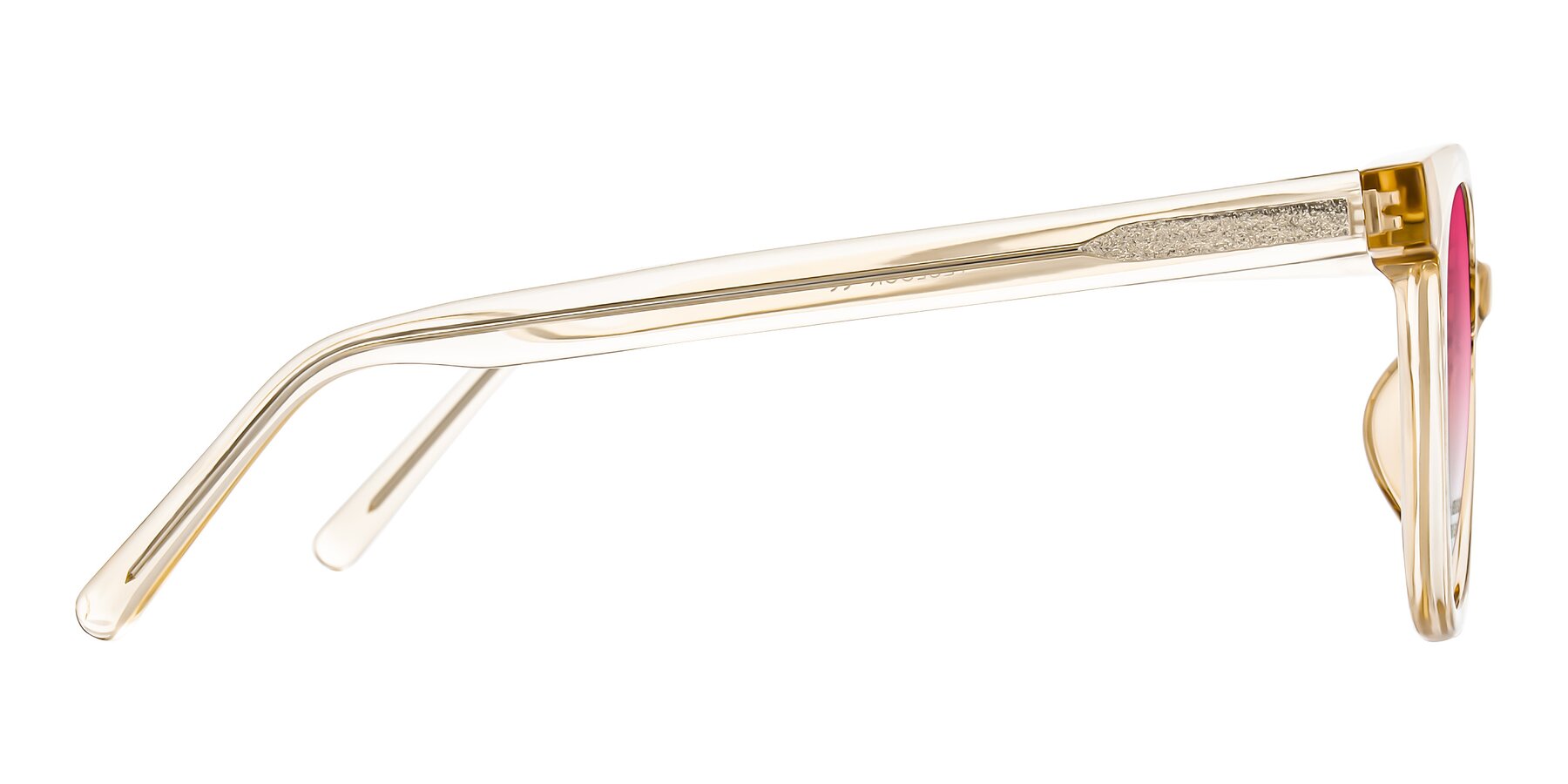 Side of Jeromme in Champagne with Pink Gradient Lenses