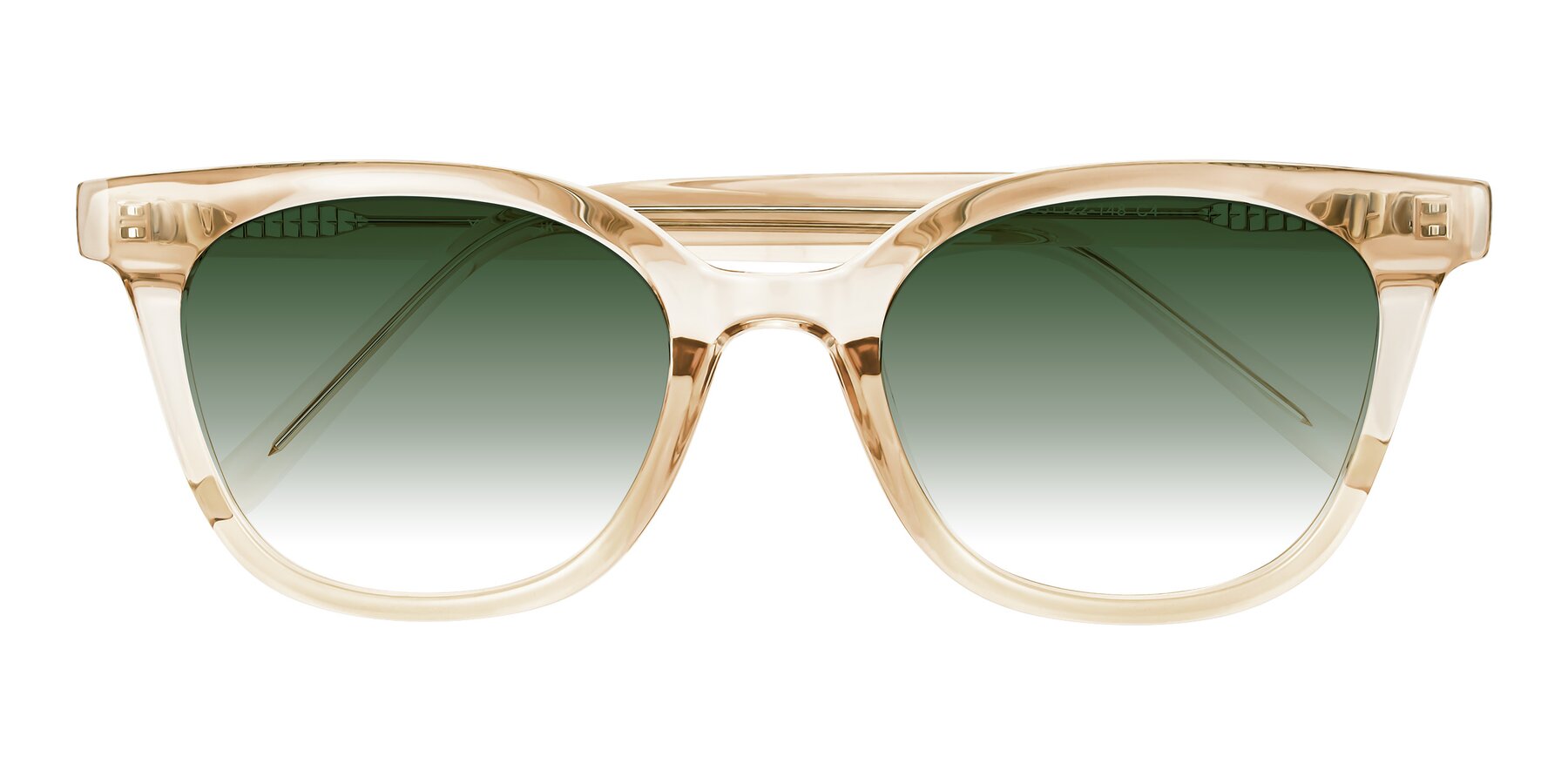 Folded Front of Jeromme in Champagne with Green Gradient Lenses