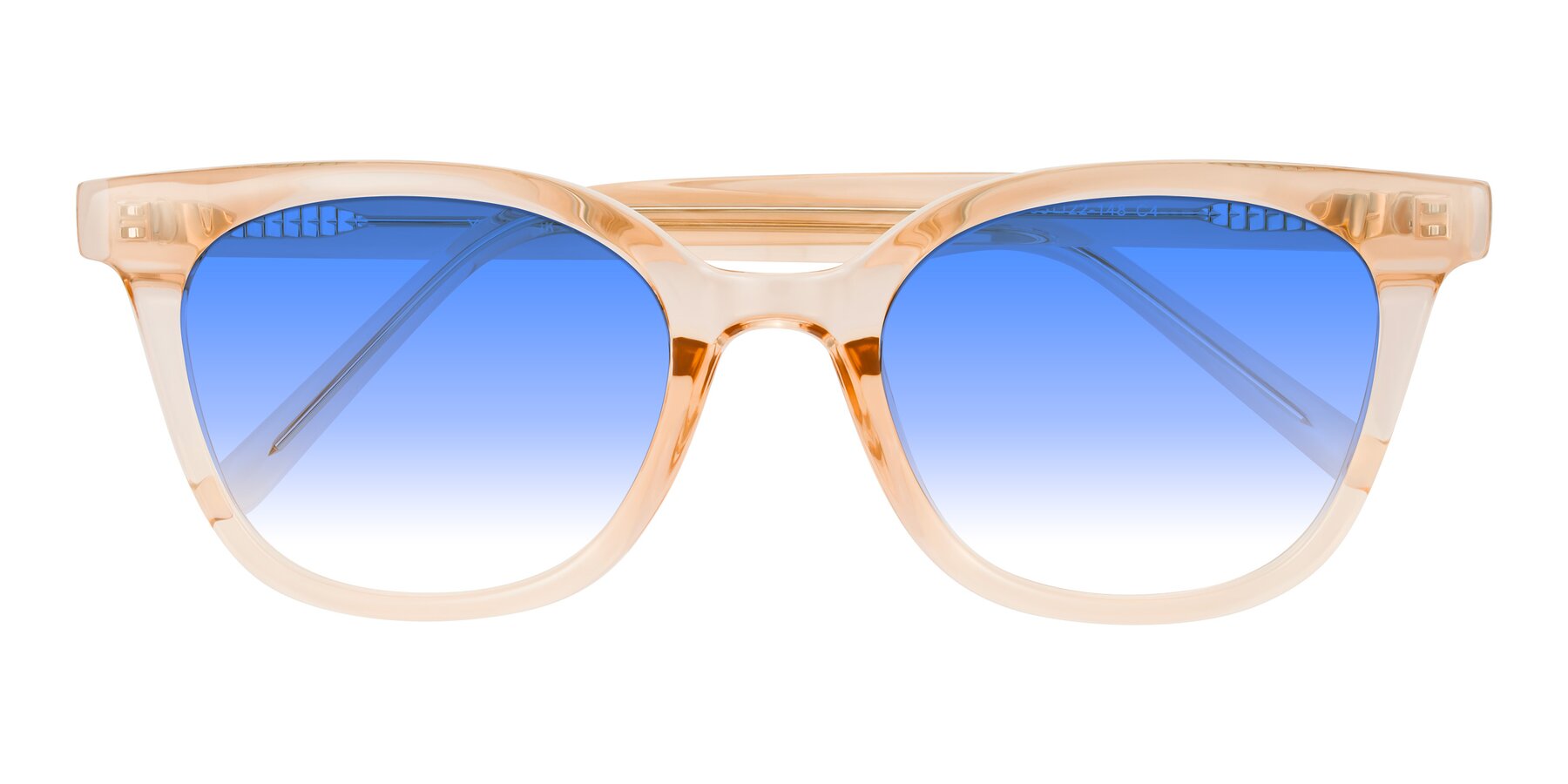 Folded Front of Jeromme in Champagne with Blue Gradient Lenses