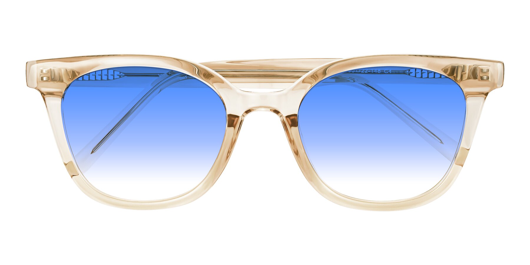 Folded Front of Jeromme in Champagne with Blue Gradient Lenses