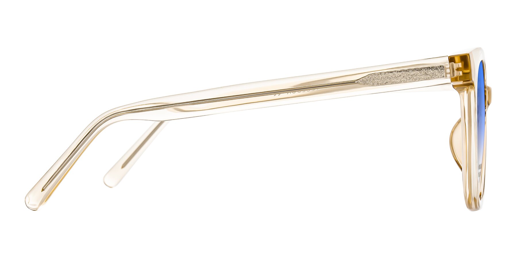 Side of Jeromme in Champagne with Blue Gradient Lenses